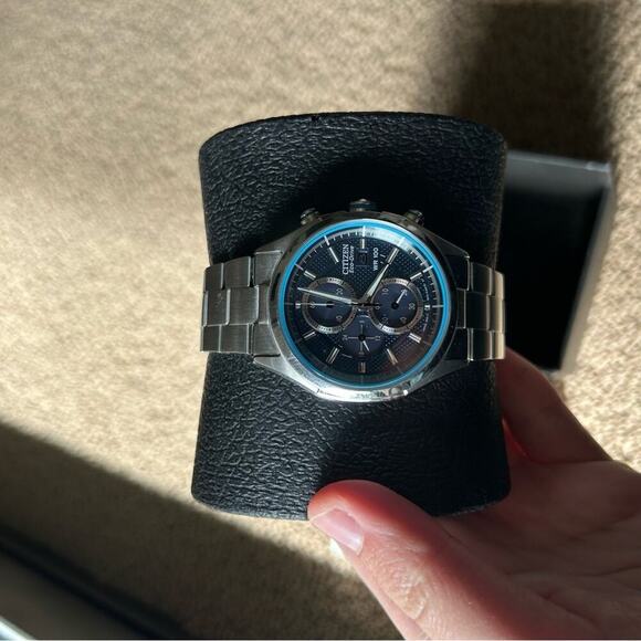 Citizen Eco-Drive Blue Chronograph Watch CA0430-54M - Picture 6 of 12